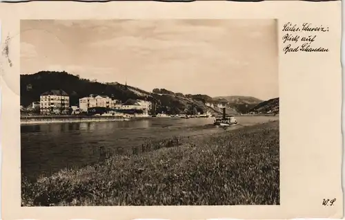 Ansichtskarte Bad Schandau Stadt, Elbdampfer 1934