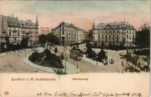 Sachsenhausen-Frankfurt am Main Schweizerplatz, Straßenbahn 1911