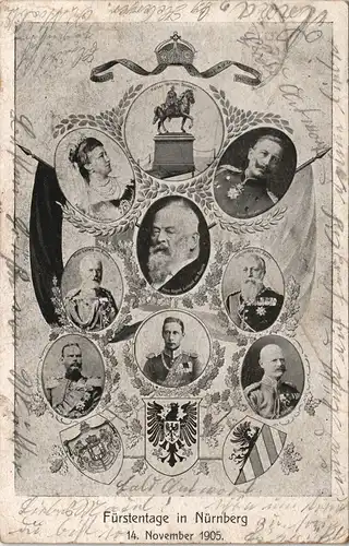 Ansichtskarte Nürnberg Fürstentage - Porträts 14. November 1905