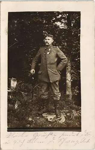 Ansichtskarte  Soldat mit Pfeife - 1. WK Militaria 1918