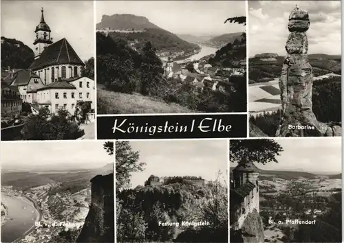 Königstein (Sächsische Schweiz) DDR Mehrbild-AK Elbe  Festung uvm. 1977/1974