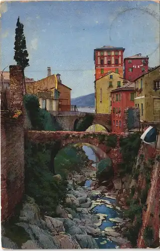 Sestri Levante Séstri Rivitra die Levante Brücke Fluss Lauf 1912