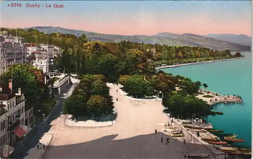 Ansichtskarte Ouchy-Lausanne Le Quai - Stadt 1913