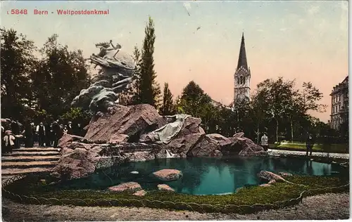 Ansichtskarte Bern Weltpostdenkmal 1912