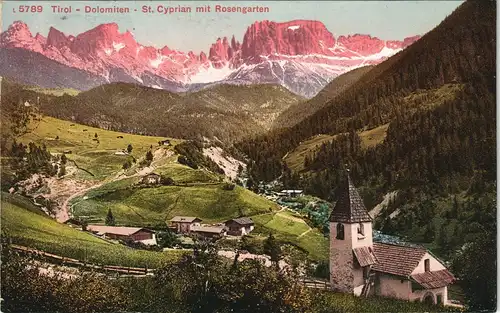 .Trentino-Südtirol Tirol - Dolomiten - St. Cyprian mit Rosengarten 1920