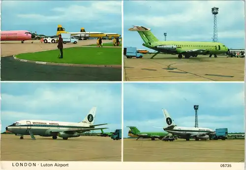 Postcard Luton LONDON Luton Airport MB Flugzeuge 1988