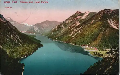 Ansichtskarte Heiterwang Tirol - Plansee und Hotel Forelle 1910