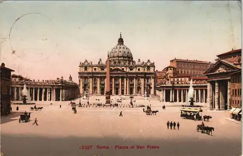 Cartoline Rom Roma Plazza di San Pietro 1920
