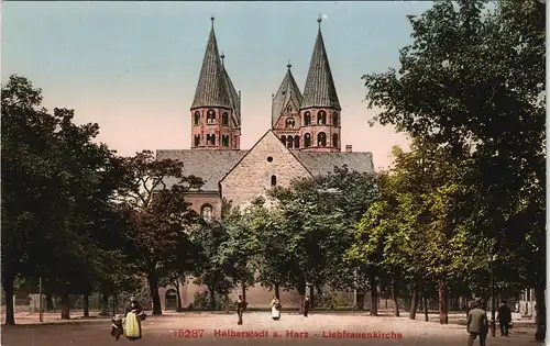 Halberstadt Liebfrauenkirche Partie an der Kirche, Harz Region 1910