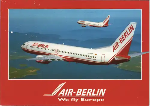 Ansichtskarte  Flugwesen Airplane Flugzeug AIR BERLIN Boeing 737-800: 1990