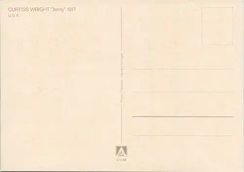 Ansichtskarte  Flugwesen Flugzeug CURTISS WRIGHT "Jenny" anno 1917 1970
