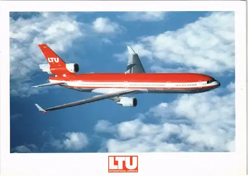 Ansichtskarte  LTU Fluggesellschaft MD 11 im Flug Flugwesen Flugzeug 1980