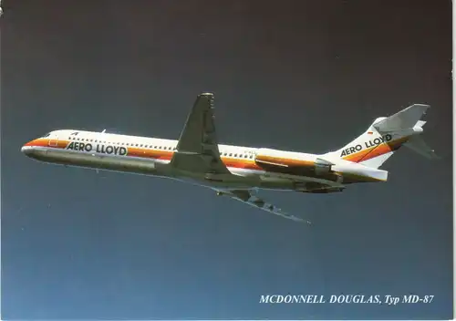 Ansichtskarte  AERO LLOYD MCDONNELL DOUGLAS Typ MD-87 Flugwesen Flugzeug 1990
