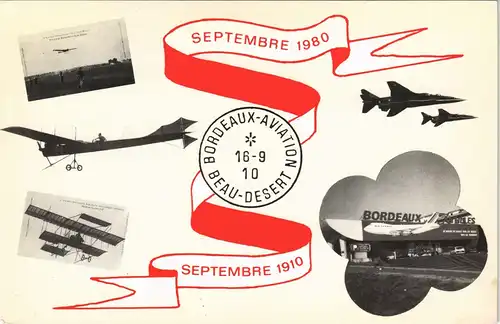 CPA Bordeaux BORDEAUX AVIATION Flugwesen Jubiläums-Postkarte 1980