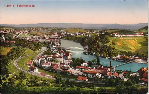 Ansichtskarte Schaffhausen Blick auf die Stadt 1911