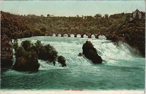 Ansichtskarte Neuhausen am Rheinfall Rheinfall, Brücke 1911