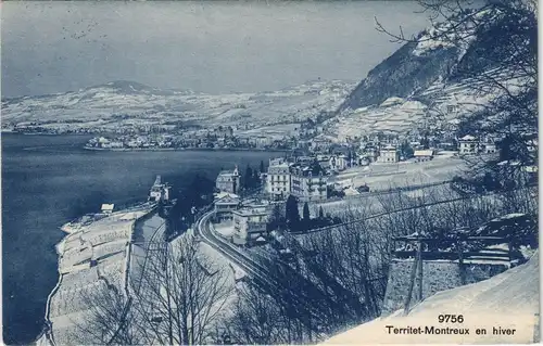 Ansichtskarte Montreux (Muchtern) Territet en Hiver (im Winter) 1917