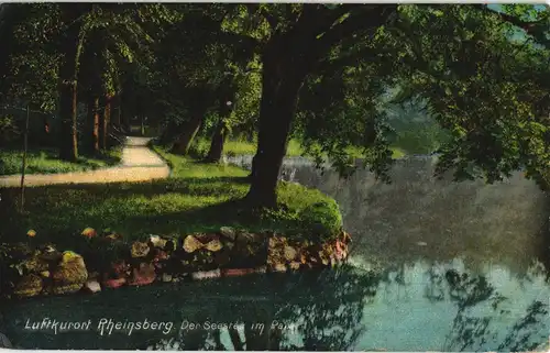 Ansichtskarte Rheinsberg Seesteg im Schloßpark 1913
