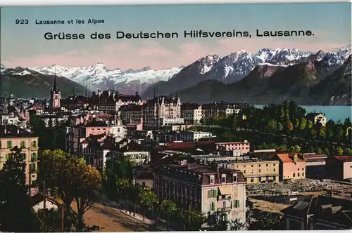 Ansichtskarte Lausanne Grüsse des Deutschen Hilfsvereins, Lausanne.Stadt 1911
