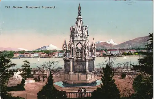 Ansichtskarte Genf Genève 747 Genève. Monument Brunswick. 1911