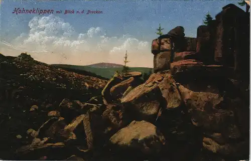 Ansichtskarte Schierke Hohneklippen mit Blick zum Brocken 1910/1929