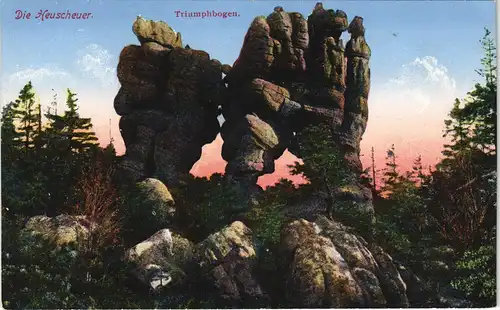 Postcard Karlsberg Karłów Die Heuscheuer - Triumphbogen 1916