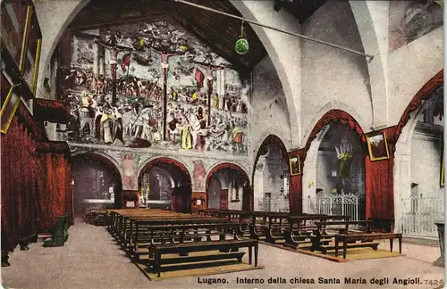 Ansichtskarte Lugano Interno della chiesa Santa Maria degli Angioli 1911