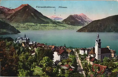 Ansichtskarte Vitznau Stadtpartie 1914