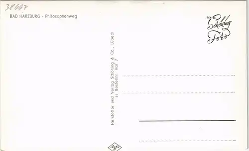 Ansichtskarte Bad Harzburg Philosophenweg 1958