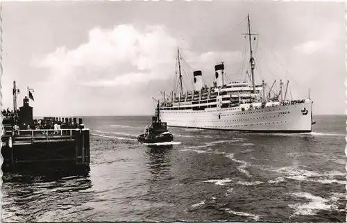 Cuxhaven M. S. Italia passiert   Alte Liebes Schiffe/Schifffahrt - Dampfer 1962