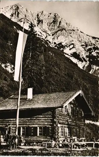 Mittenwald Umland-Ansicht mit Brunnsteinhütte Brunnsteinspitze 2179 m. 1960