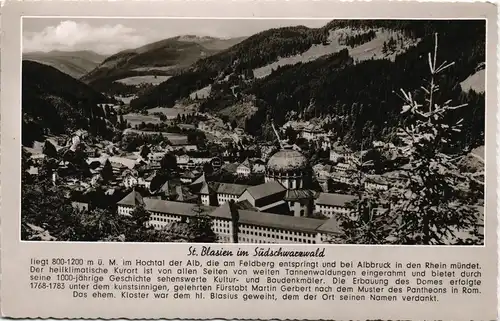 Ansichtskarte St. Blasien Panorama-Ansicht mit Orts-Chronik 1956
