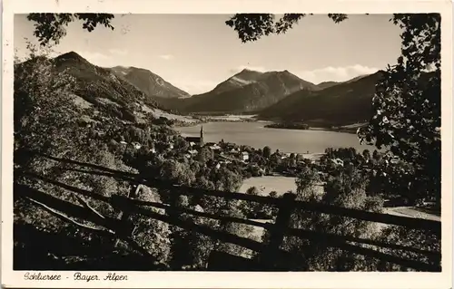 Ansichtskarte Schliersee Panorama-Ansicht mit Bayer. Alpen 1956