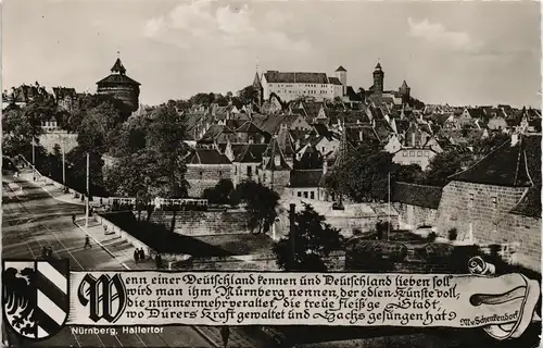 Ansichtskarte Nürnberg Stadt Teilansicht Partie am Hallertor 1957