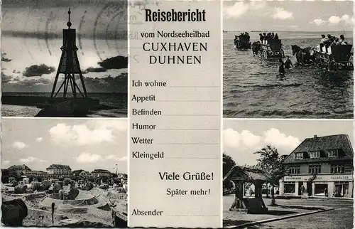 Ansichtskarte Duhnen-Cuxhaven Mehrbildkarte "Reisebericht" 1965