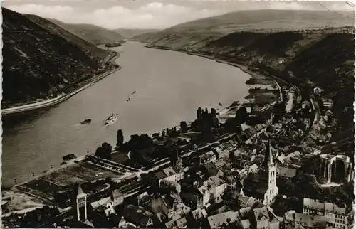 Ansichtskarte Bacharach Panorama-Ansicht Rhein Rheintal Partie 1960