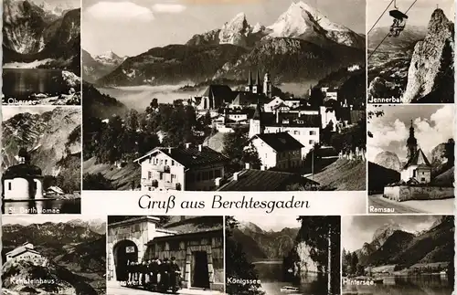 Ansichtskarte Berchtesgaden Mehrbild-AK Umland- und Stadtteilansichten 1960