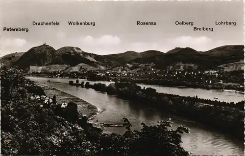 Nonnenwerth-Remagen Siebengebirge Nonnenwerth Rhein Tal Panorama 1960
