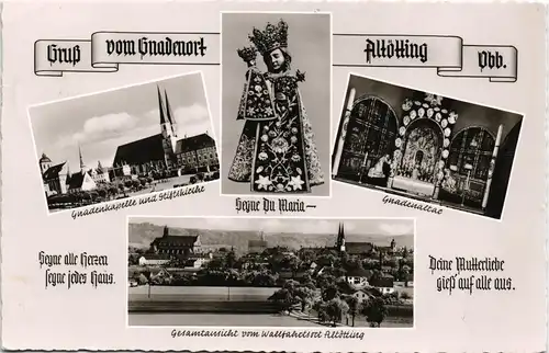 Ansichtskarte Altötting Mehrbild-AK des Gnadenortes in Oberbayern 1959