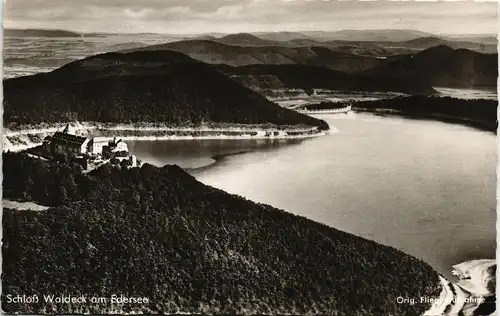 Waldeck (am Edersee) Schloss Waldeck am Edersee Orig. Fliegeraufnahme 1960