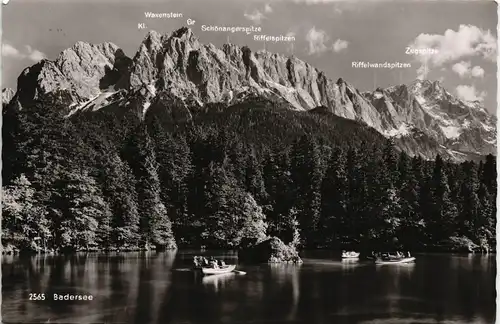 Ansichtskarte Grainau Badersee Berg Panorama Blick zum Waxenstein 1960