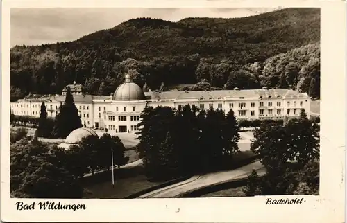 Ansichtskarte Bad Wildungen Blick auf das Badehotel 1953