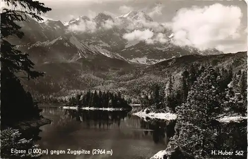 Garmisch-Partenkirchen Eibsee (1000m) gegen Zugspitze (2964 m) 1960