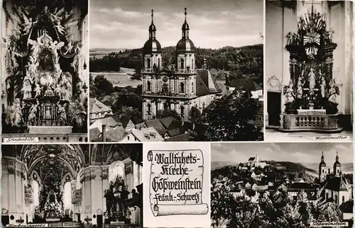 Ansichtskarte Gößweinstein Wallfahrkirche Innen & Außen Mehrbildkarte 1960
