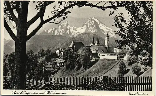 Ansichtskarte Berchtesgaden Berchtesgaden mit Watzmann Panorama 1950