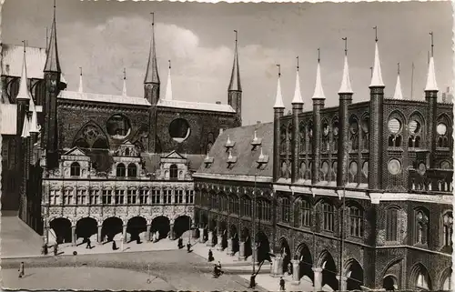 Ansichtskarte Lübeck Rathaus (Town Hall) 1956