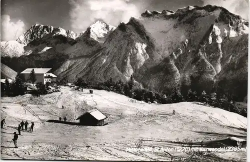 Mittenwald Umlandansicht Partie St. Anton mit Karwendel Berg 1957