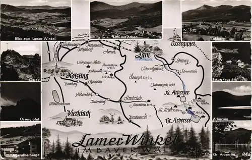 Lam (Oberpfalz) Umland-Ansichten & Umgebungskarte "Lamer Winkel" 1957