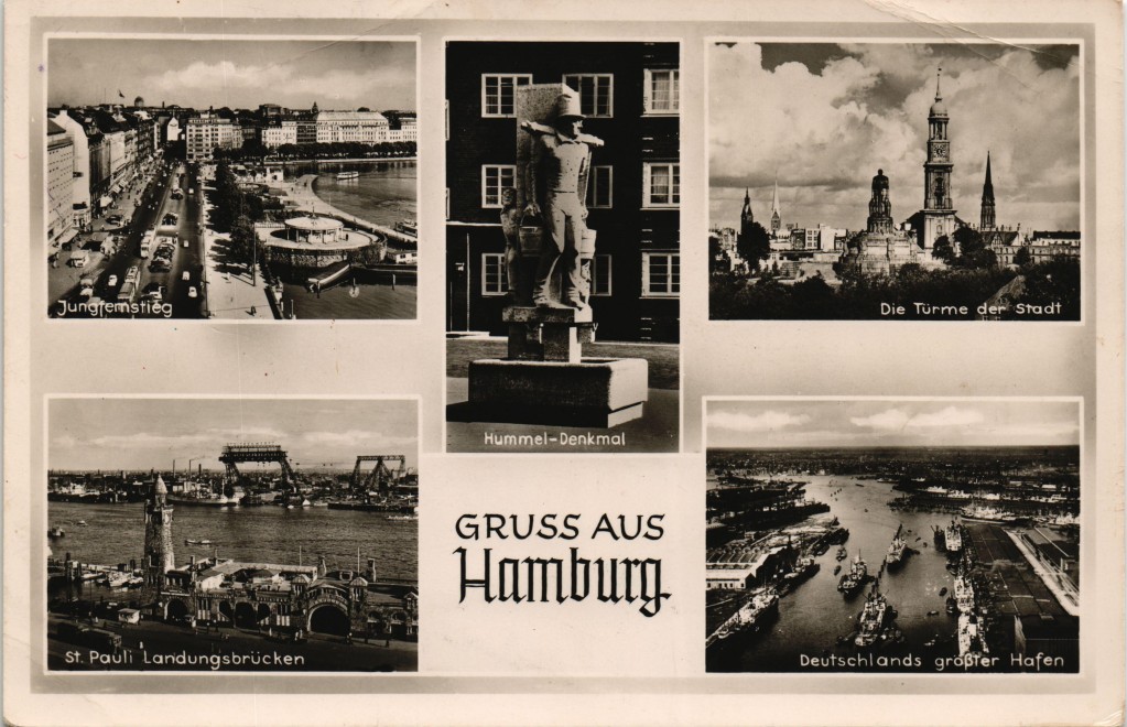 Hamburg Mehrbild Ak Mit Hummel Denkmal Jungfernstieg Hafen St Pauli 1953 Nr Oldthing Ansichtskarten Deutschland Unsortiert