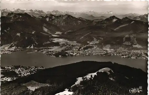 Ansichtskarte Tegernsee (Stadt) Panorama-Ansicht Neureuth Aussichtsberg 1955